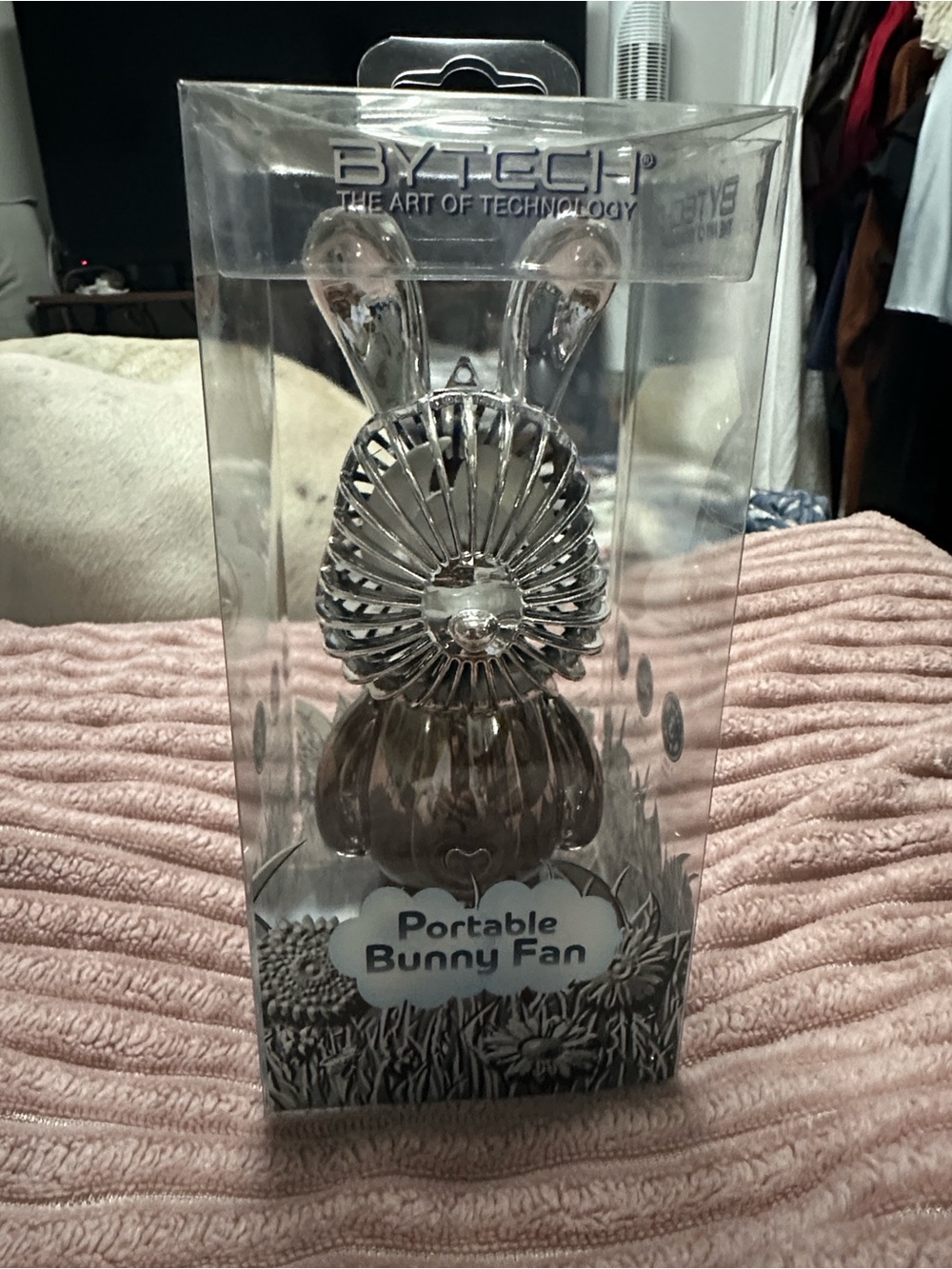 BY-TECH Portable Bunny Fan — Silver Cute Desk Fan
